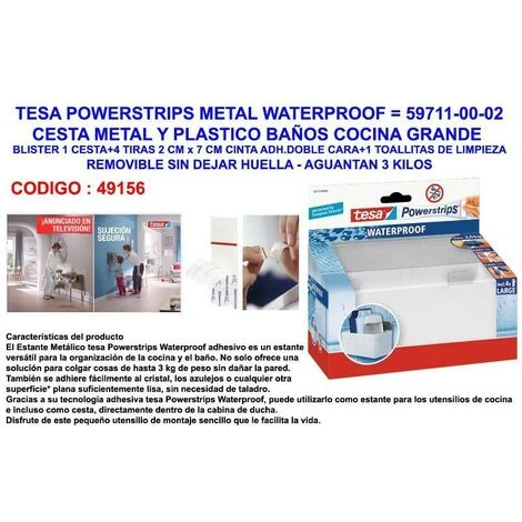 MIBRICOTIENDA Tesa Powerstrips Metal-plastico Waterprof Cest.baño 59711-00-02 3 MIBRICOTIENDA Tesa Powerstrips Metal-plastico Waterprof Cest.baño 59711-00-02