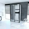 CABINA DUCHA RECTANGULAR 90X115X215 EXTRA BLANCO PERFIL LACADO NEGRO MATE - GOSTH RECTANGULAR -Hogar Baño Tienda 21926507 1