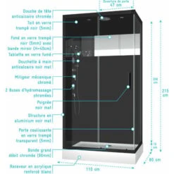 CABINA DUCHA RECTANGULAR 110X80X215CM - MIRROR SPACE 110 -Hogar Baño Tienda 22167339 4