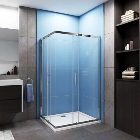 Mampara Esquinera Puertas Correderas Antical 6mm Cromado 76x70x195cm 4 Mampara Esquinera Puertas Correderas Antical 6mm Cromado 76x70x195cm - Imagen 2