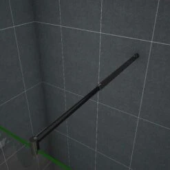 Mamparas De Ducha Pantalla Panel Fijo Vidrio Laminado De Film Seguridad A Prueba De Explosiones 8mm Perfil Negro Mate Barra 70-120cm,100x200cm -Hogar Baño Tienda 22975476 3