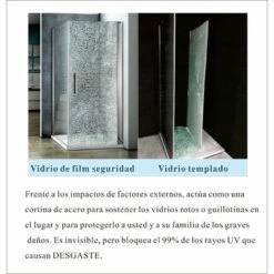 Mamparas De Ducha Pantalla Panel Fijo Vidrio Laminado De Film Seguridad A Prueba De Explosiones 8mm Perfil Negro Mate Barra 70-120cm,100x200cm -Hogar Baño Tienda 22975476 4