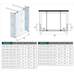 Mamparas De Ducha Panel Fijo 130cm Con Doble Panel Lateral Abatible 30cm, Cristal Templado 8mm Antical Con 2 Barras 90cm -Hogar Baño Tienda 22975576 5