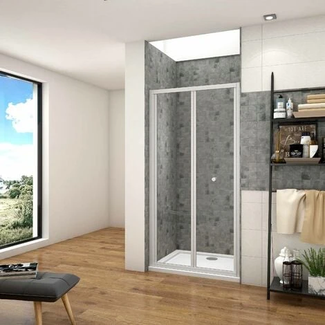 Mamparas De Ducha Frontal Puerta Plegable 2 Hoja Plegable Cristal Templado 5mm, 80x185cm 3 Mamparas De Ducha Frontal Puerta Plegable 2 Hoja Plegable Cristal Templado 5mm, 80x185cm