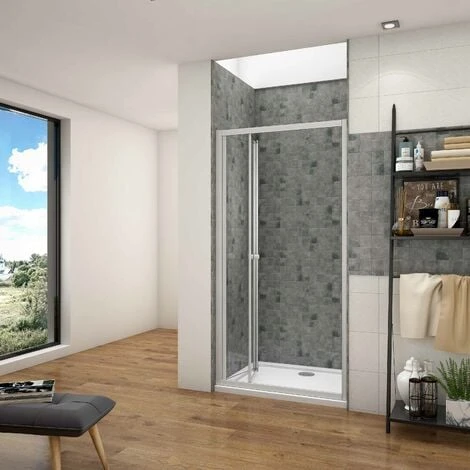 Mamparas De Ducha Frontal Puerta Plegable 2 Hoja Plegable Cristal Templado 5mm, 80x185cm 4 Mamparas De Ducha Frontal Puerta Plegable 2 Hoja Plegable Cristal Templado 5mm, 80x185cm - Imagen 2