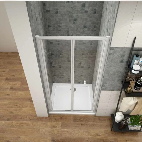 Mamparas De Ducha Frontal Puerta Plegable 2 Hoja Plegable Cristal Templado 5mm, 80x185cm 6 Mamparas De Ducha Frontal Puerta Plegable 2 Hoja Plegable Cristal Templado 5mm, 80x185cm - Imagen 4