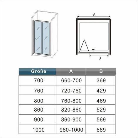 Mamparas De Ducha Frontal Puerta Plegable 2 Hoja Plegable Cristal Templado 5mm, 80x185cm 7 Mamparas De Ducha Frontal Puerta Plegable 2 Hoja Plegable Cristal Templado 5mm, 80x185cm - Imagen 5