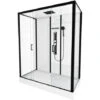 CABINA DUCHA RECTANGULAR 160X85X215CM- BLANCO CON PERFIL NEGRO MATE - FACTORY XXL