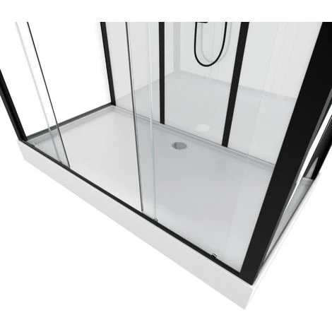 CABINA DUCHA RECTANGULAR 160X85X215CM- BLANCO CON PERFIL NEGRO MATE - FACTORY XXL 5 CABINA DUCHA RECTANGULAR 160X85X215CM- BLANCO CON PERFIL NEGRO MATE - FACTORY XXL - Imagen 3