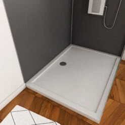 PACK PANELES PARED GRIS EN ALUMINIO CON PERFIL EN ESQUINA Y ACABADO CROMADO + PLATO DUCHA- 90X120CM - WALL `IT GRIS 90X120 + WHITENEES II 120 -Hogar Baño Tienda 23168834 2