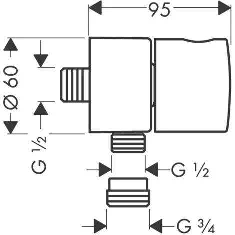 Hansgrohe Conexión A La Pared Del AXOR Uno Parada Con Válvula De Cierre, Color: Cromado - 38882000 4 Hansgrohe Conexión A La Pared Del AXOR Uno Parada Con Válvula De Cierre, Color: Cromado - 38882000 - Imagen 2