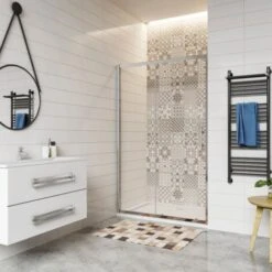 Mampara De Ducha Puerta Corredera Vidrio 5mm Templado Transparente 100x185cm