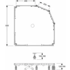 Marco De Montaje Mepa SF Para Platos De Ducha De 5 Esquinas Y 1/4 De Círculo - 150185 -Hogar Baño Tienda 25753933 2
