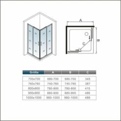 Mampara Esquinera Puertas Correderas 5mm Cromado 70x70x185cm -Hogar Baño Tienda 26981364 5