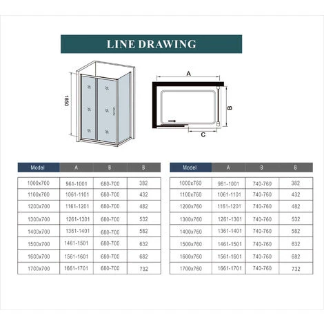 Mampara De Ducha Rectangular Puerta Corredera Con Panel Lateral Cristal Templado 5 MM 100x70x185cm 7 Mampara De Ducha Rectangular Puerta Corredera Con Panel Lateral Cristal Templado 5 MM 100x70x185cm - Imagen 5
