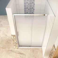 MAMPARA DE DUCHA DE PUERTA CORREDERA VIDRIO 6MM , Frontal CRISTAL TEMPLADO CON GRADIENTE SERIGRAfía,120x190cm -Hogar Baño Tienda 27059587 3