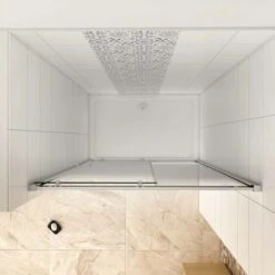 MAMPARA DE DUCHA DE PUERTA CORREDERA VIDRIO 6MM , Frontal CRISTAL TEMPLADO CON GRADIENTE SERIGRAfía,120x190cm -Hogar Baño Tienda 27059587 4