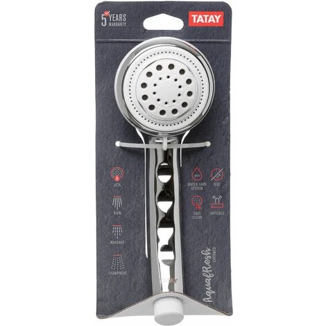 TATAY Ducha De 4 Funciones, Cromada, Con Sistema De Ahorro De Agua Y Sistema Anti-cal. 4 TATAY Ducha De 4 Funciones, Cromada, Con Sistema De Ahorro De Agua Y Sistema Anti-cal. - Imagen 2