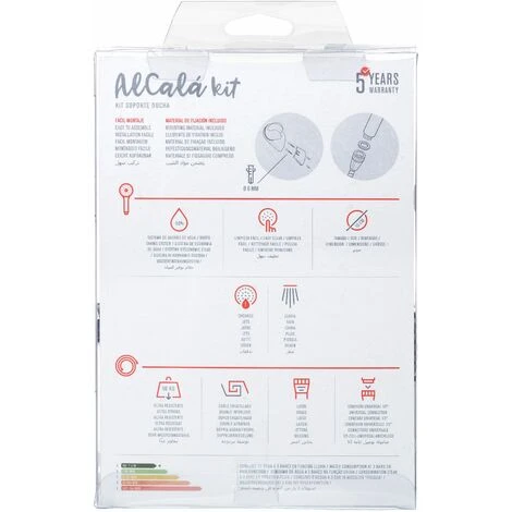 TATAY Kit Ducha Soporte De 1 Funcion, Cromado, Incluye Soporte Multiposicion, Y Flexo Metal De Doble Engatillado De 1,5 M 5 TATAY Kit Ducha Soporte De 1 Funcion, Cromado, Incluye Soporte Multiposicion, Y Flexo Metal De Doble Engatillado De 1,5 M - Imagen 3