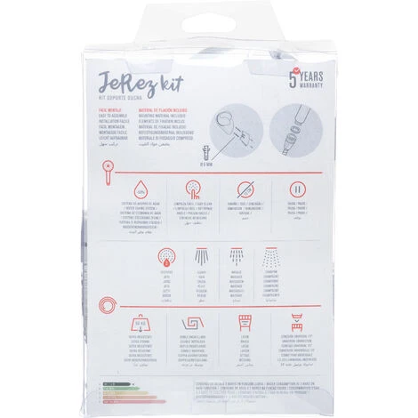 TATAY Kit Ducha Soporte De 4 Funciones, Cromado, Incluye Soporte Multiposicion, Y Flexo Metal De Doble Engatillado De 1,5 M 5 TATAY Kit Ducha Soporte De 4 Funciones, Cromado, Incluye Soporte Multiposicion, Y Flexo Metal De Doble Engatillado De 1,5 M - Imagen 3