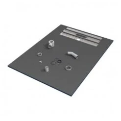 Plato De Flujo Lineal De 120 X 90 X 3 Cm De Ducha Listo Para Azulejo Con Sifón + Rejilla Inoxidable