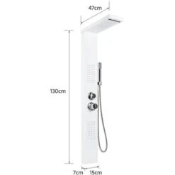 Panel De Ducha De Acero Inoxidable,5 En 1 Columna Hidromasaje,Cabeza De Ducha, Ducha De Mano Y Chorros De Masaje (blanco),15*47*130cm 9 Panel De Ducha De Acero Inoxidable,5 En 1 Columna Hidromasaje,Cabeza De Ducha, Ducha De Mano Y Chorros De Masaje (blanco),15*47*130cm -Hogar Baño Tienda 28055667 3