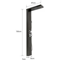 Panel De Ducha De Acero Inoxidable,5 En 1 Columna Hidromasaje,Cabeza De Ducha, Ducha De Mano Y Chorros De Masaje (negro),15*47*130cm -Hogar Baño Tienda 28055668 3