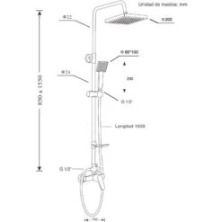DP Grifería RY-S002+M001 EX - Set De Ducha Extensible Con Grifo Monomando Incluido (extensible) -Hogar Baño Tienda 2810948 5