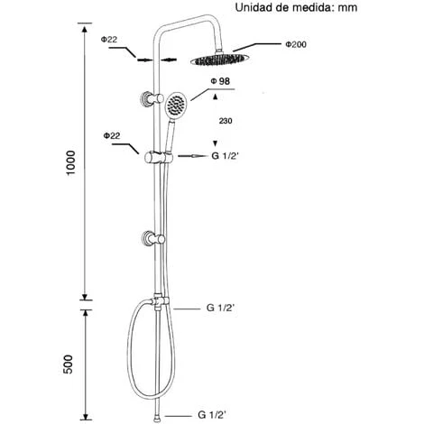 Set De Ducha Top Senior RY-S012 Sin Grifo 6 Set De Ducha Top Senior RY-S012 Sin Grifo - Imagen 4