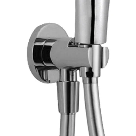 Soporte De Mango De Ducha De Mano Con Toma De Agua, Para Pared. Forma Redonda Con Acabado En Cromo Brillo. Fabricado En Latón 5 Soporte De Mango De Ducha De Mano Con Toma De Agua, Para Pared. Forma Redonda Con Acabado En Cromo Brillo. Fabricado En Latón - Imagen 3