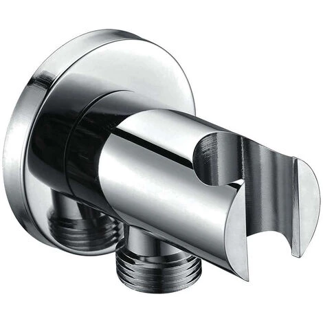 Soporte De Mango De Ducha De Mano Con Toma De Agua, Para Pared. Forma Redonda Con Acabado En Cromo Brillo. Fabricado En Latón 6 Soporte De Mango De Ducha De Mano Con Toma De Agua, Para Pared. Forma Redonda Con Acabado En Cromo Brillo. Fabricado En Latón - Imagen 4