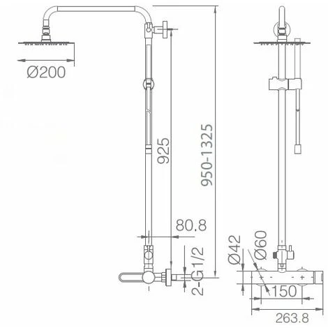 Conjunto Ducha Monomando Milos - IMEX 4 Conjunto Ducha Monomando Milos - IMEX - Imagen 2