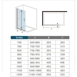 Walk In 2 Hojas Plegables Vidrio Templado Con Tratamiento Antical,66x185cm Es Ajustable Entre 645mm - 665mm -Hogar Baño Tienda 31513889 5