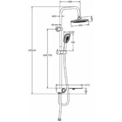 Juego De Ducha Fija Y Bandeja Lateral AQUASTAR Cromado Blanco SCHÜTTE -Hogar Baño Tienda 31978826 2