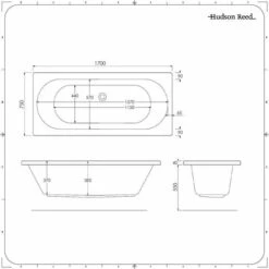 Bañera Rectangular Acrílica Blanca 1700x750mm -Hogar Baño Tienda 3213807 5