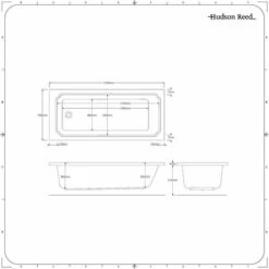 Bañera Rectangular Acrílica Retro Blanca 1700x700mm -Hogar Baño Tienda 3213813 3