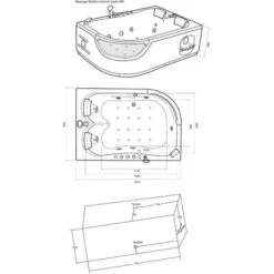 SIMBA BAÑERA HIDROMASAJE CROMOTERAPIA Modelo "PEGASO" 120 X 180 Cm -Hogar Baño Tienda 3430973 5