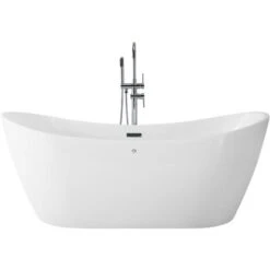 Bañera De Hidromasaje Independiente De Acrílico Blanco LED 168 Cm Moderno Jets De Masaje Spa Antigua -Hogar Baño Tienda 36391179 5