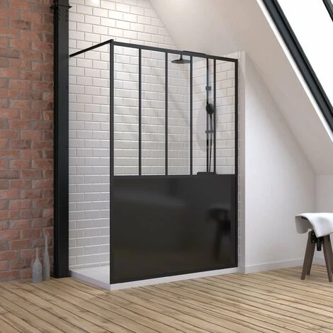 Pack Mampara De Ducha 140x200 Cm Negro Mate - Vidrio Templado 5mm + BANDEJA DE ESCRITORIO RECTANGULAR - 140x80cm 3 Pack Mampara De Ducha 140x200 Cm Negro Mate - Vidrio Templado 5mm + BANDEJA DE ESCRITORIO RECTANGULAR - 140x80cm