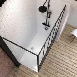 Pack Mampara De Ducha 140x200 Cm Negro Mate - Vidrio Templado 5mm + BANDEJA DE ESCRITORIO RECTANGULAR - 140x80cm 7 Pack Mampara De Ducha 140x200 Cm Negro Mate - Vidrio Templado 5mm + BANDEJA DE ESCRITORIO RECTANGULAR - 140x80cm -Hogar Baño Tienda 36424140 2