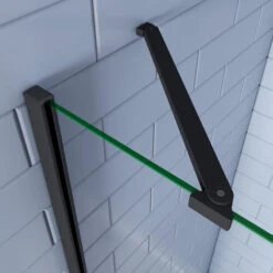 Mampara De Ducha Angular,80x80x195cm, Con Antical,perfilería Negra Mate,estilo Industrial,Cristal Templado De 8 Mm,incluye Barra De Soporte 30 Cm -Hogar Baño Tienda 37452447 4