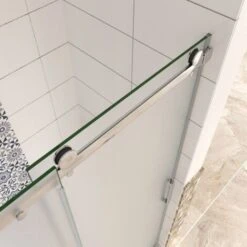 120x195cm Mampara Frontal Corredera Con Tratamiento De 8 Mm, Diseño De Cristal Opaco(derecha) -Hogar Baño Tienda 37452451 3