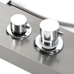 Panel De Ducha De Acero Inoxidable De 4 Funciones Lluvia, Cascada, Chorros De Masaje Acero Inoxidable Cepillado -Hogar Baño Tienda 37984711 5