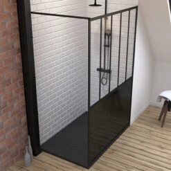 Pack Mampara De Ducha 90x200 Cm Negro Mate + Plato De Suelo En Materiales Compuestos SMC - 90x140cm 8 Pack Mampara De Ducha 90x200 Cm Negro Mate + Plato De Suelo En Materiales Compuestos SMC - 90x140cm -Hogar Baño Tienda 38278553 3