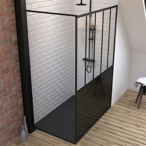 Pack Mampara De Ducha 90x200 Cm Negro Mate + Plato De Suelo En Materiales Compuestos SMC - 90x140cm 5 Pack Mampara De Ducha 90x200 Cm Negro Mate + Plato De Suelo En Materiales Compuestos SMC - 90x140cm - Imagen 3
