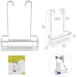 Oryx Cestillo De Baño Para Colgar De Acero Cromado En Griferia, Gifros, Duchas, Bañeras, Color Inox 30x12x38 (alt) Cm. Sin Aguje