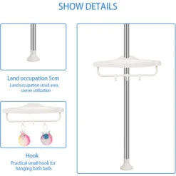 Estante De Esquina De Ducha De Organizador De Baño Con Estante Ajustable De 4 Niveles -Hogar Baño Tienda 42310940 3