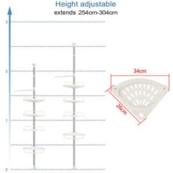 Estante De Esquina De Ducha De Organizador De Baño Con Estante Ajustable De 4 Niveles -Hogar Baño Tienda 42310940 5