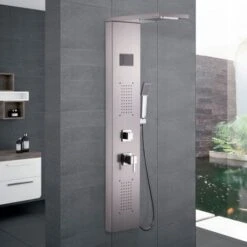 Columna De Ducha Panel Mezclador Alcachofa Cascada Ducha Rapolano Color: Silver -Hogar Baño Tienda 42662714 3