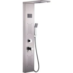 Columna De Ducha Panel Mezclador Alcachofa Cascada Ducha Rapolano Color: Silver -Hogar Baño Tienda 42662714 4